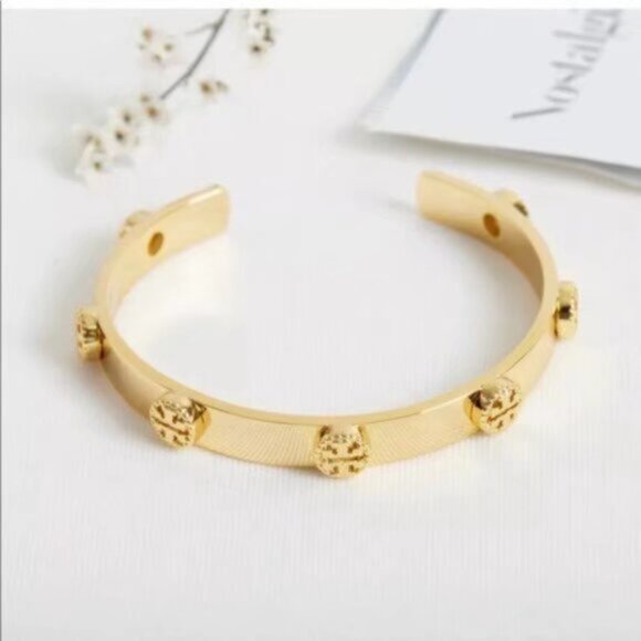 Tory Burch Gold Bracelet with Signature Emblems - Picture 3 of 4